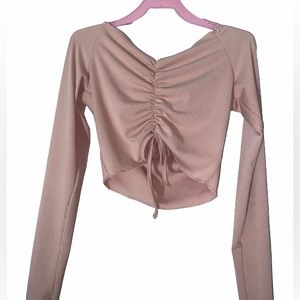 pink ruffle blouse